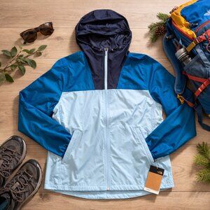 NWT The North Face Women’s Cyclone Windbreaker Jacket Blue Colorblock Packable